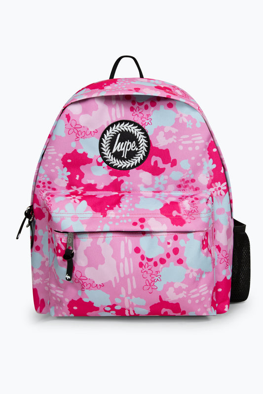 Hype Girls Pink Leopard Floral Backpack