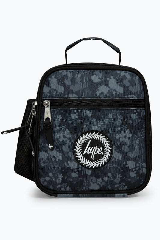 Hype Girls Black Leopard Floral Lunch Box