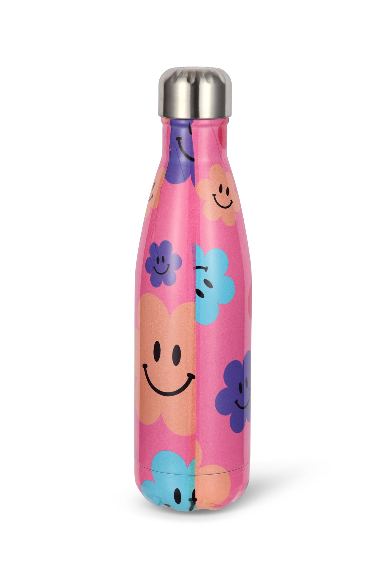 Hype Unisex Pink Happy Flowers Thermal Water Bottle