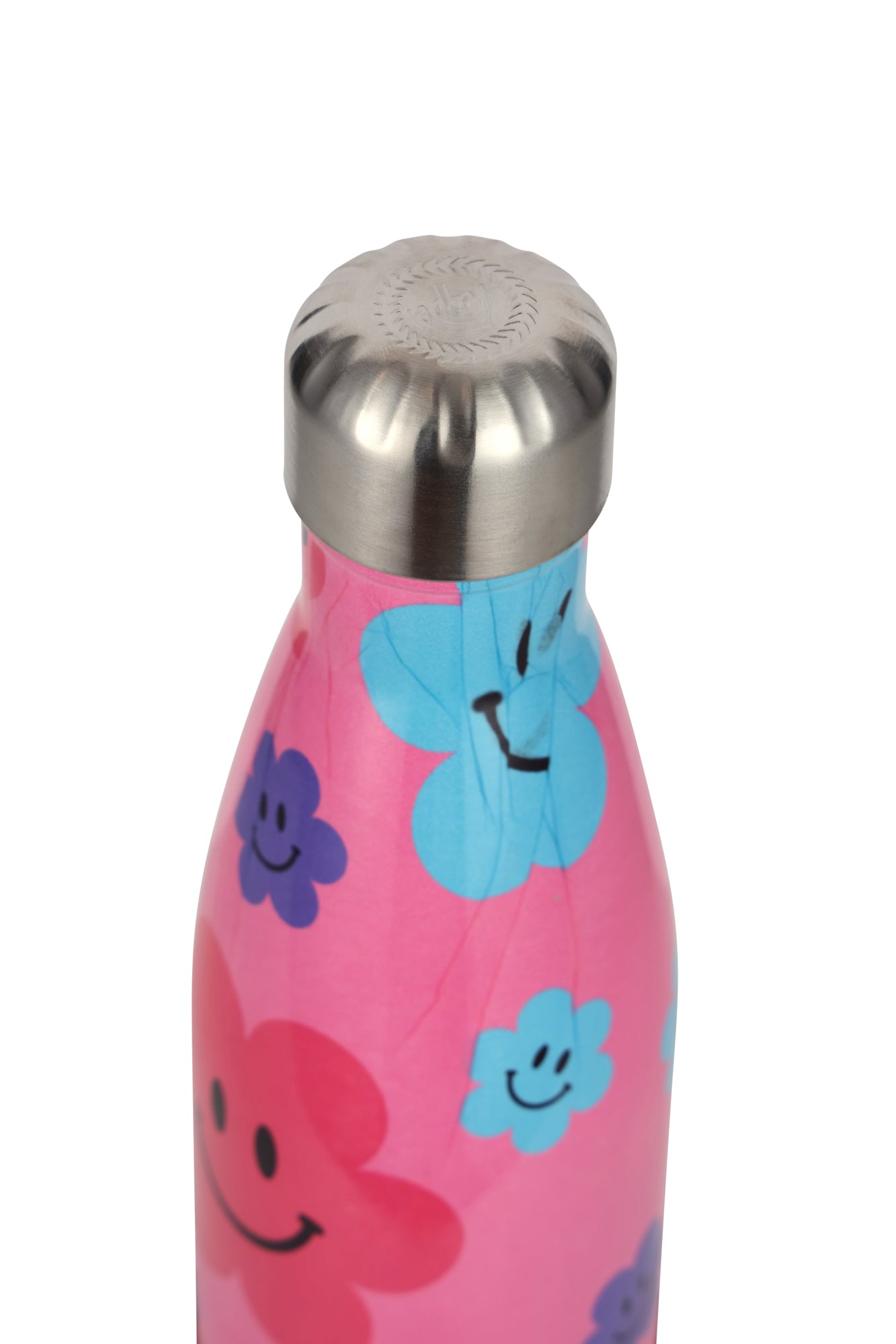 Hype Unisex Pink Happy Flowers Thermal Water Bottle