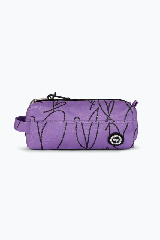Hype Unisex Purple Scribble Hearts Pencil Case