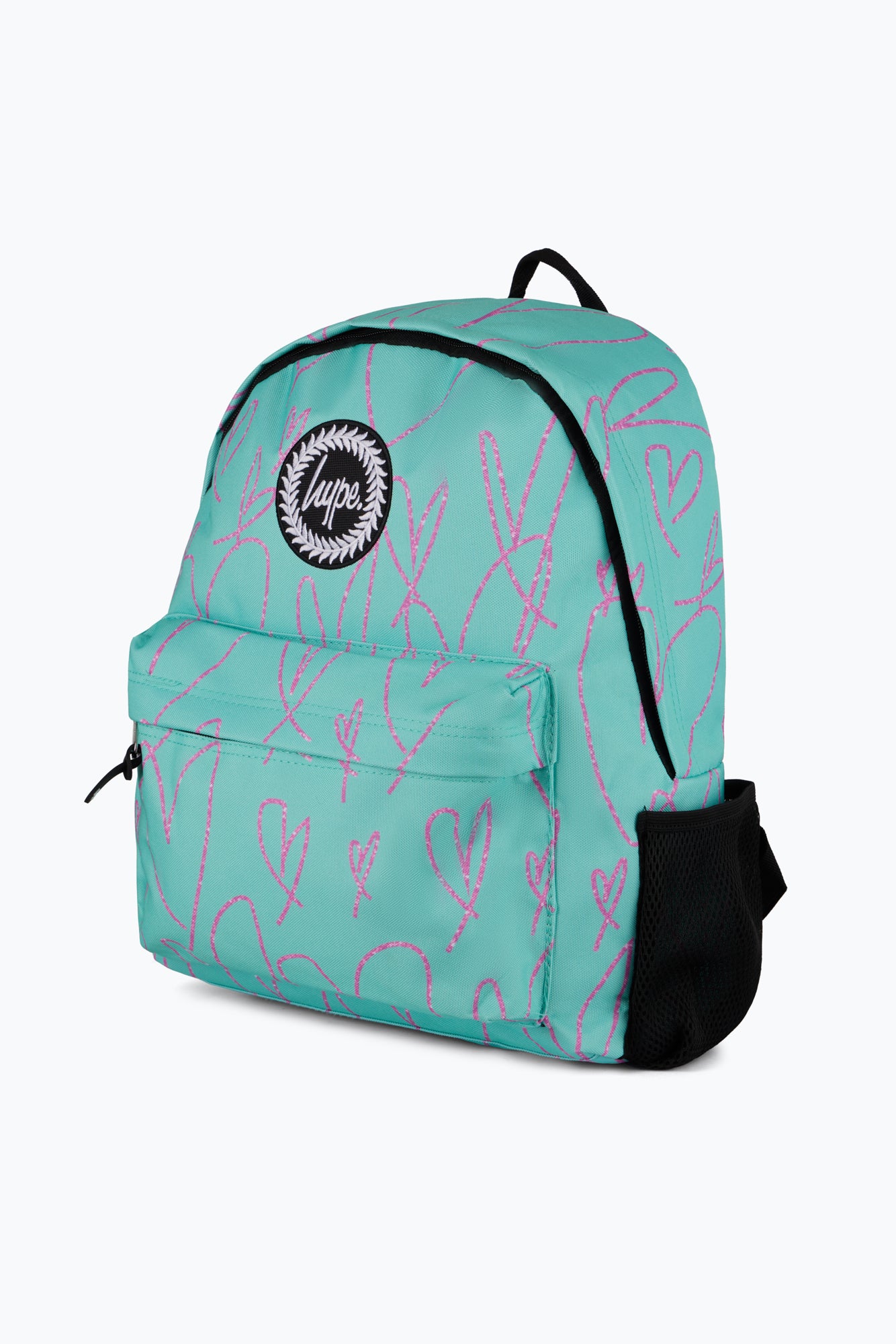 Hype Unisex Mint/Purple Scribble Hearts Backpack
