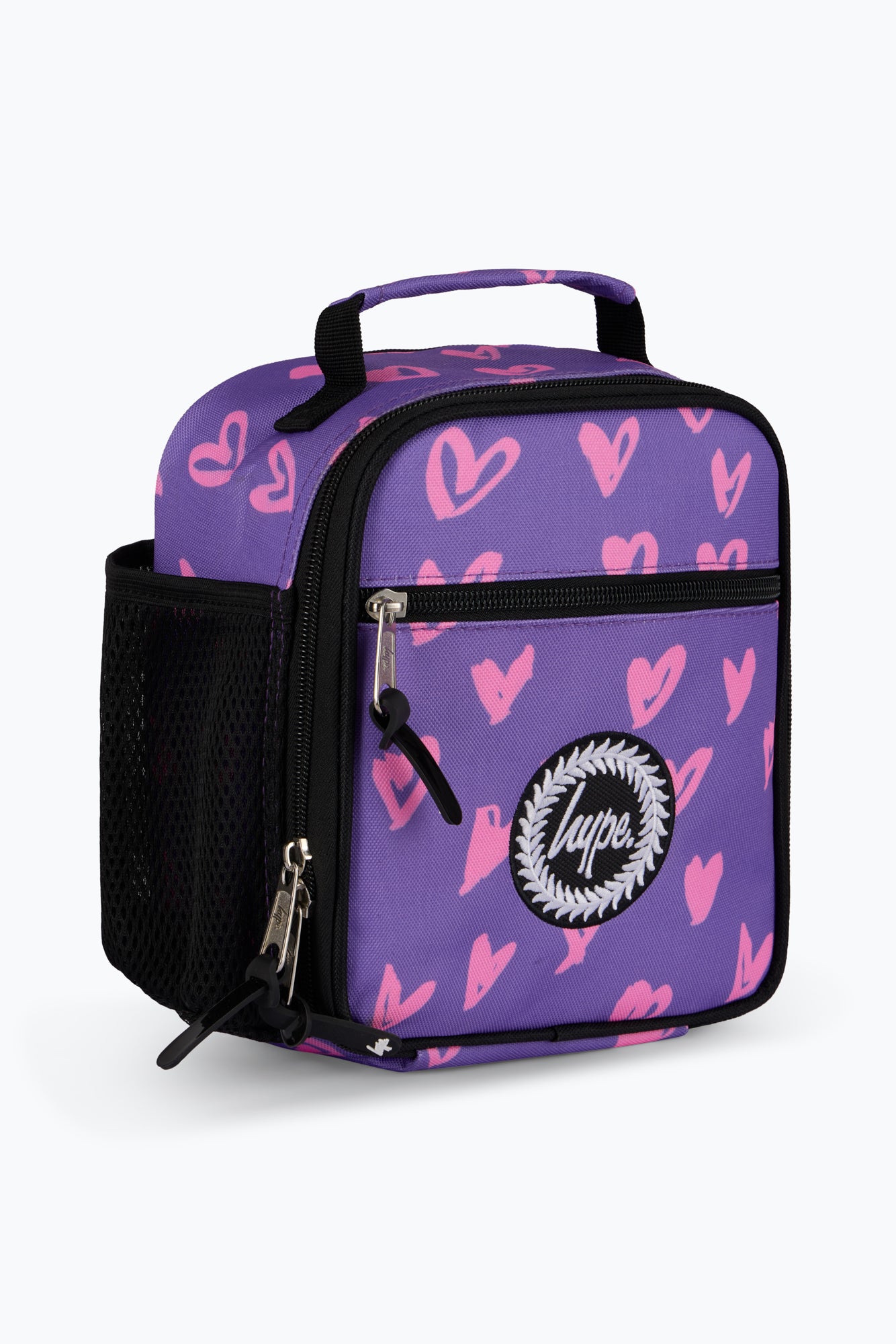 Hype Unisex Purple/Pink Scribble Hearts Lunch Bag