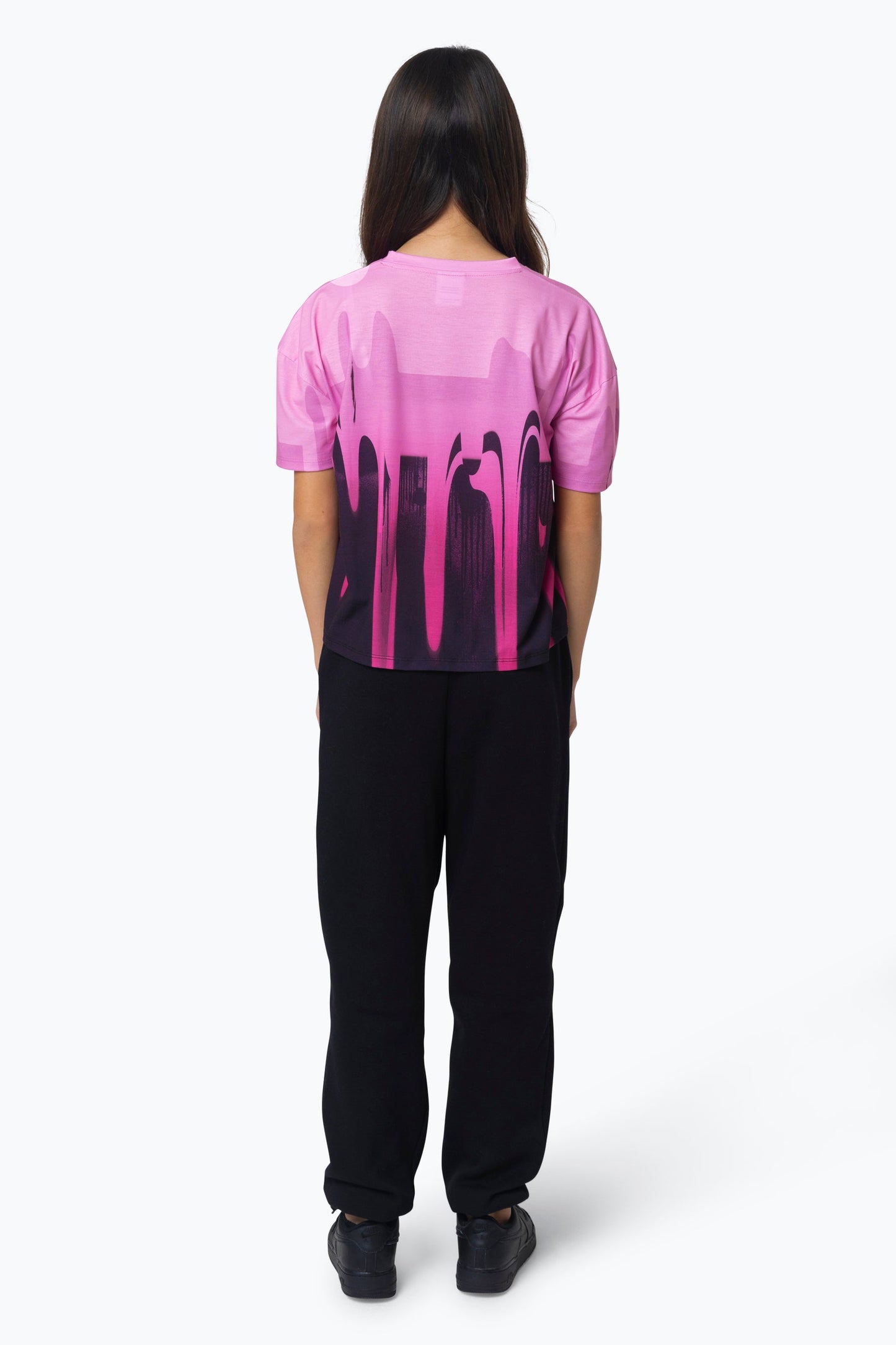 HYPE KIDS PINK OVERSIZED DRIP T-SHIRT