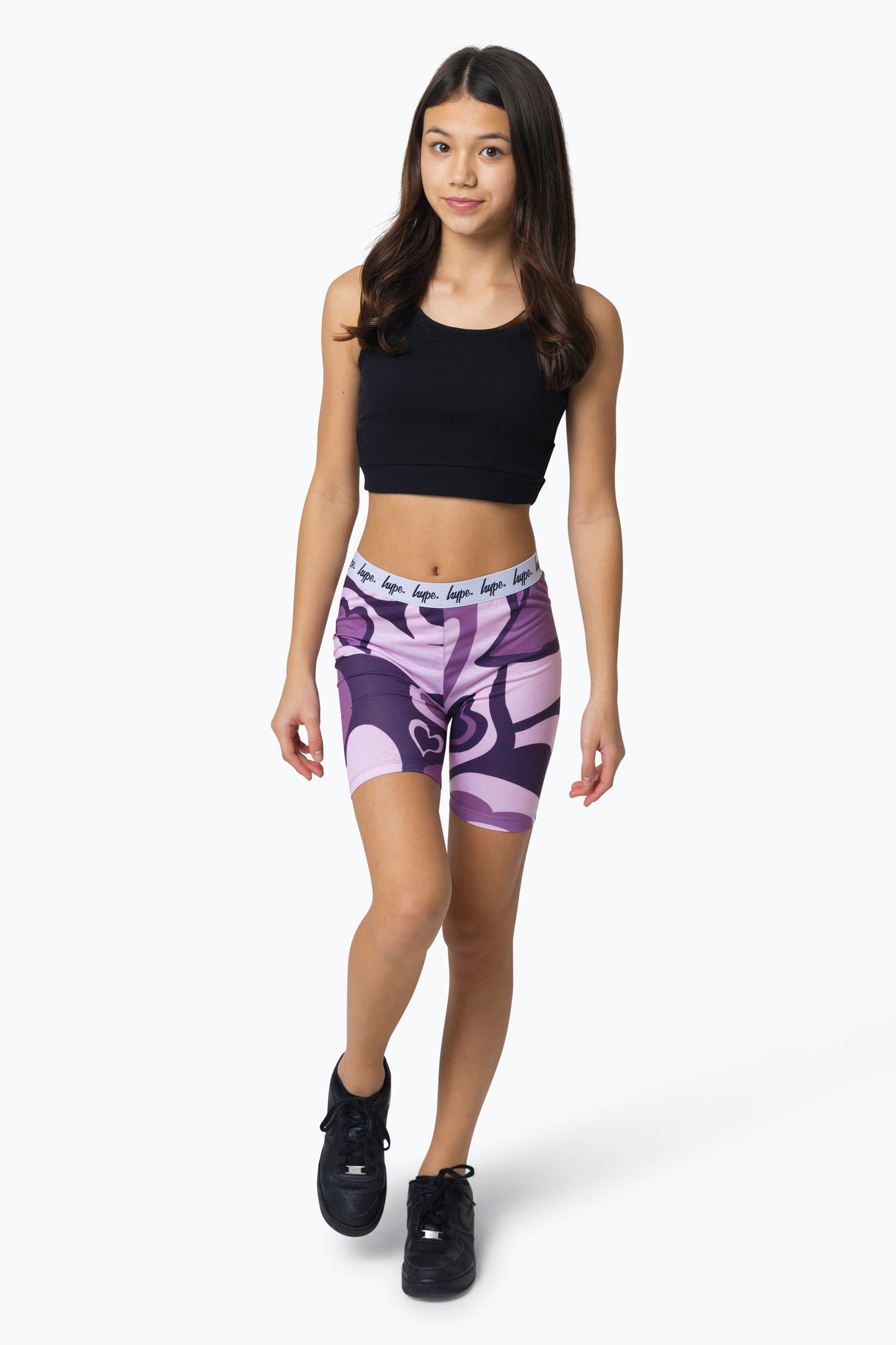 HYPE KIDS PINK SWIRL HEART CYCLE SHORTS