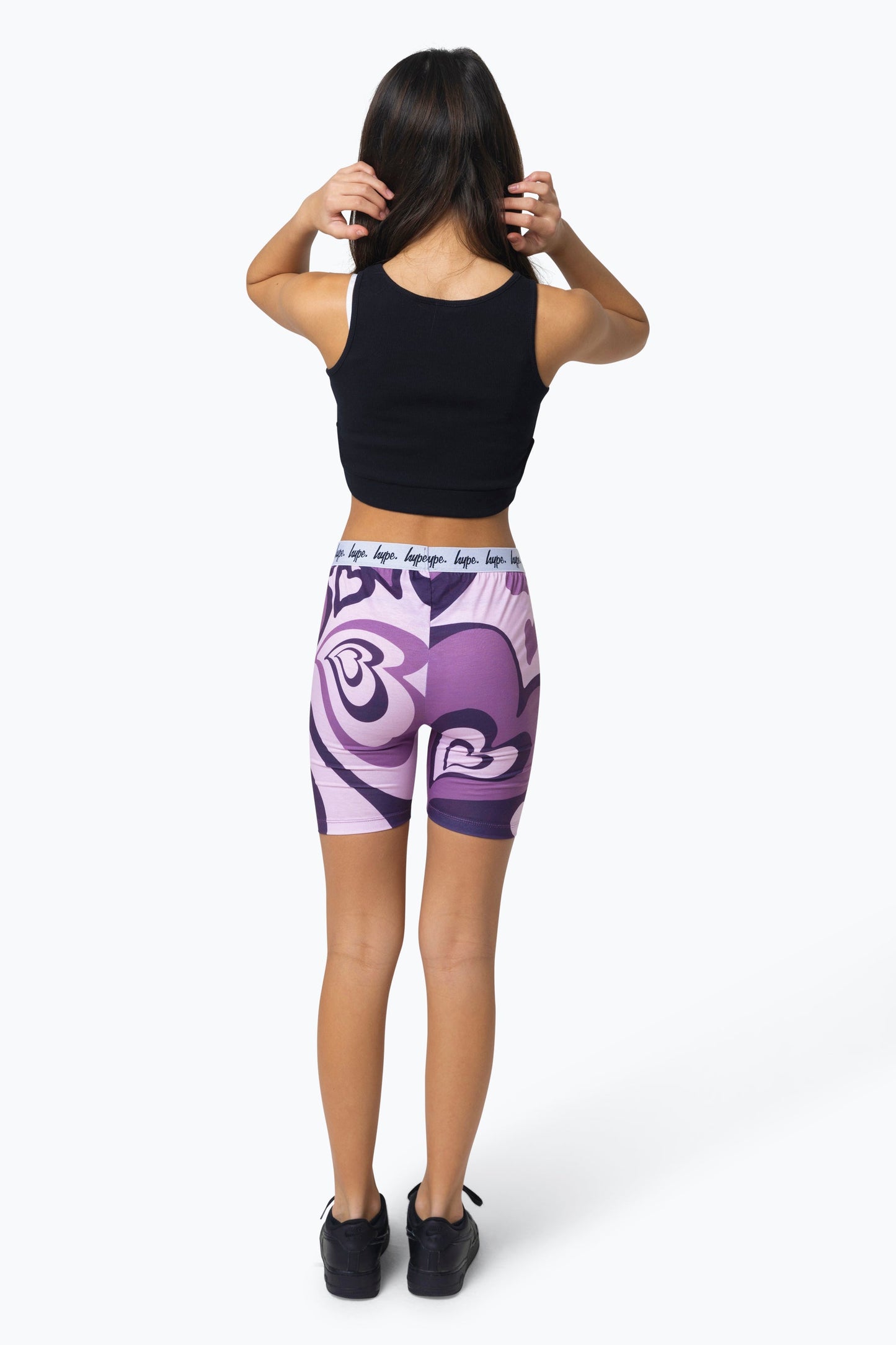 HYPE KIDS PINK SWIRL HEART CYCLE SHORTS