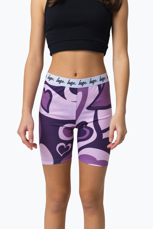 HYPE KIDS PINK SWIRL HEART CYCLE SHORTS