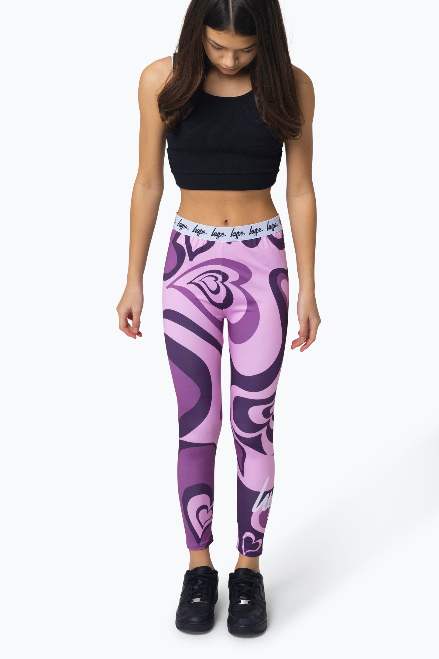 HYPE KIDS PINK SWIRL HEART LEGGINGS