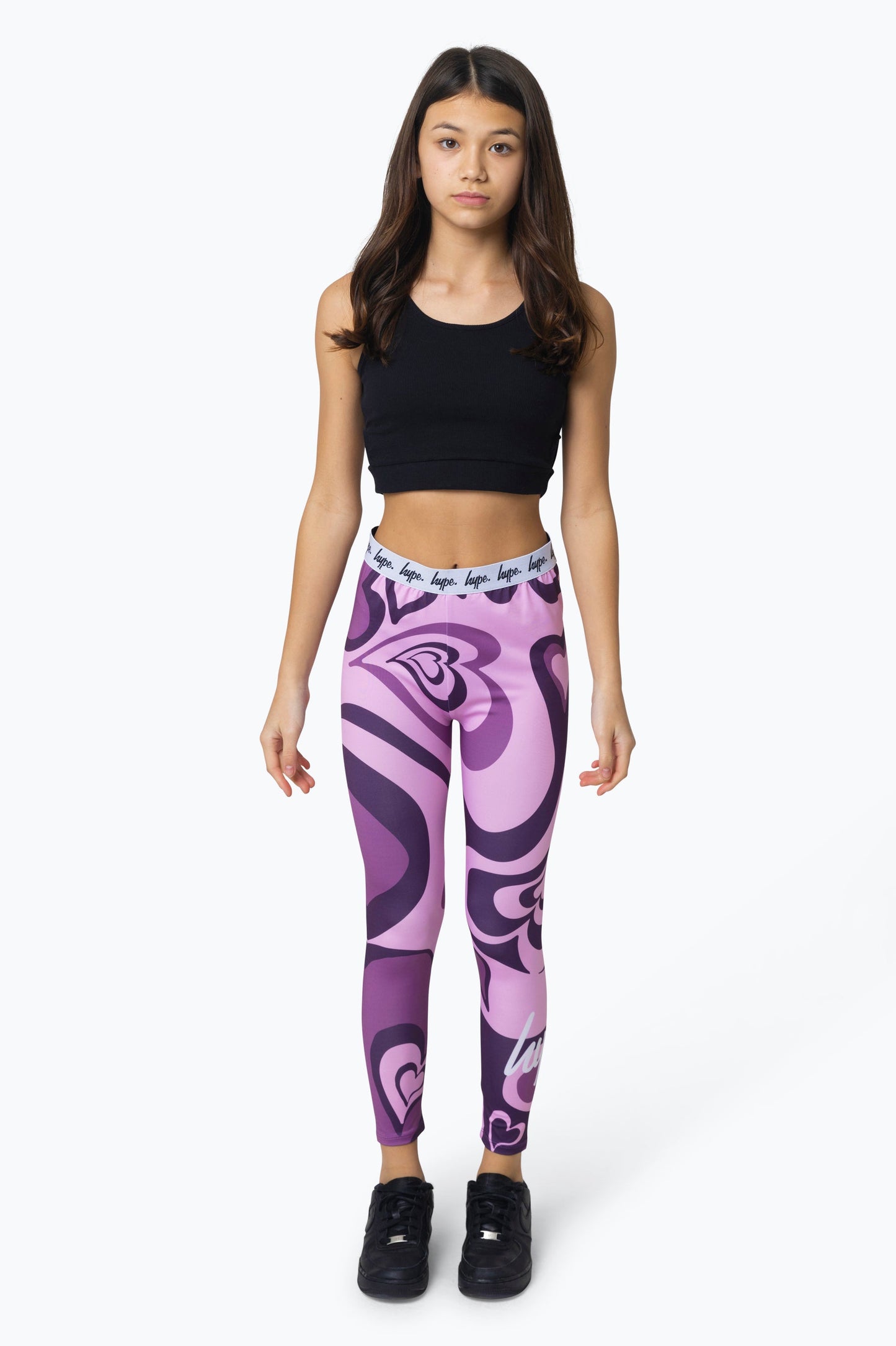 HYPE KIDS PINK SWIRL HEART LEGGINGS