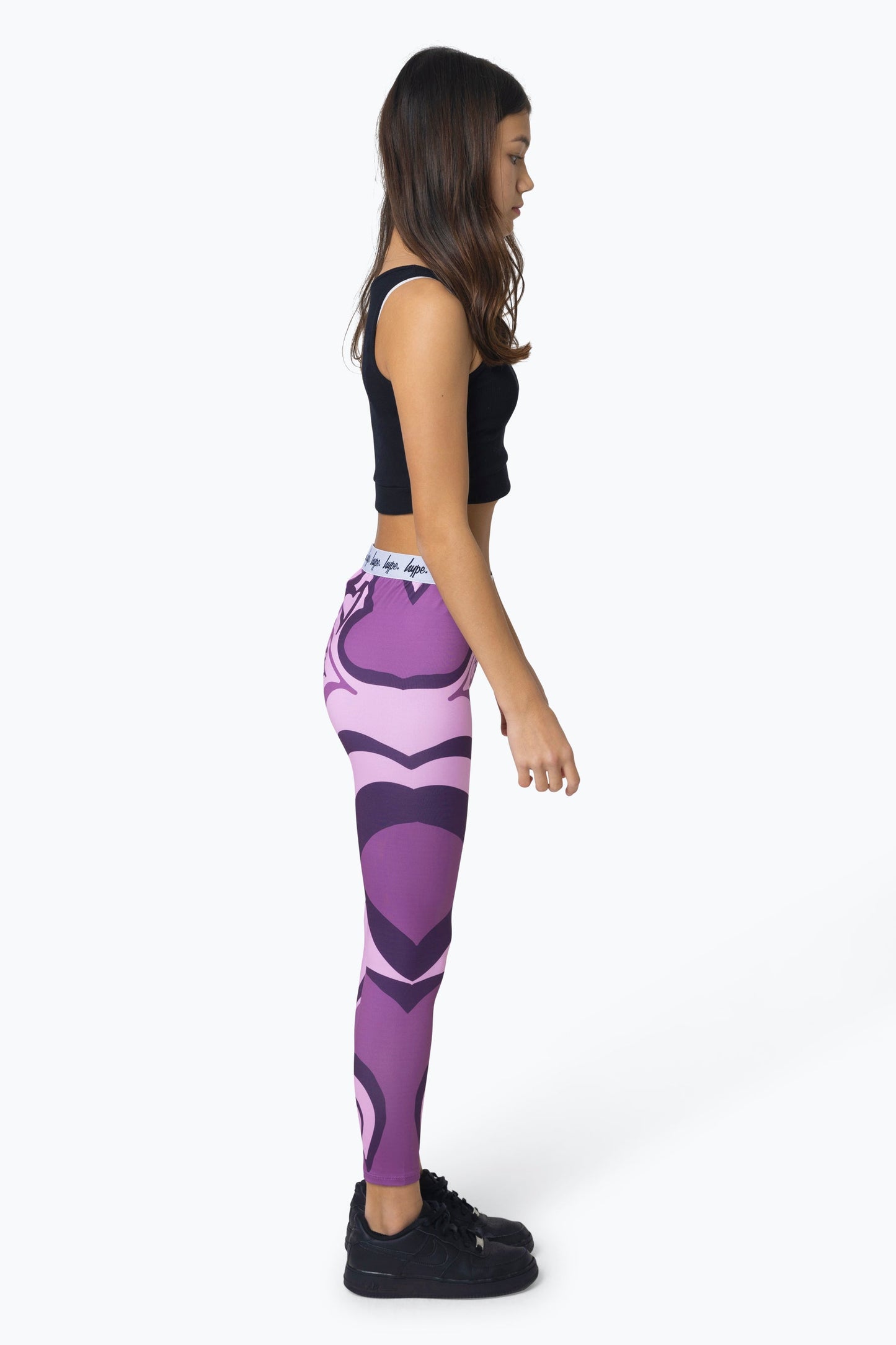 HYPE KIDS PINK SWIRL HEART LEGGINGS