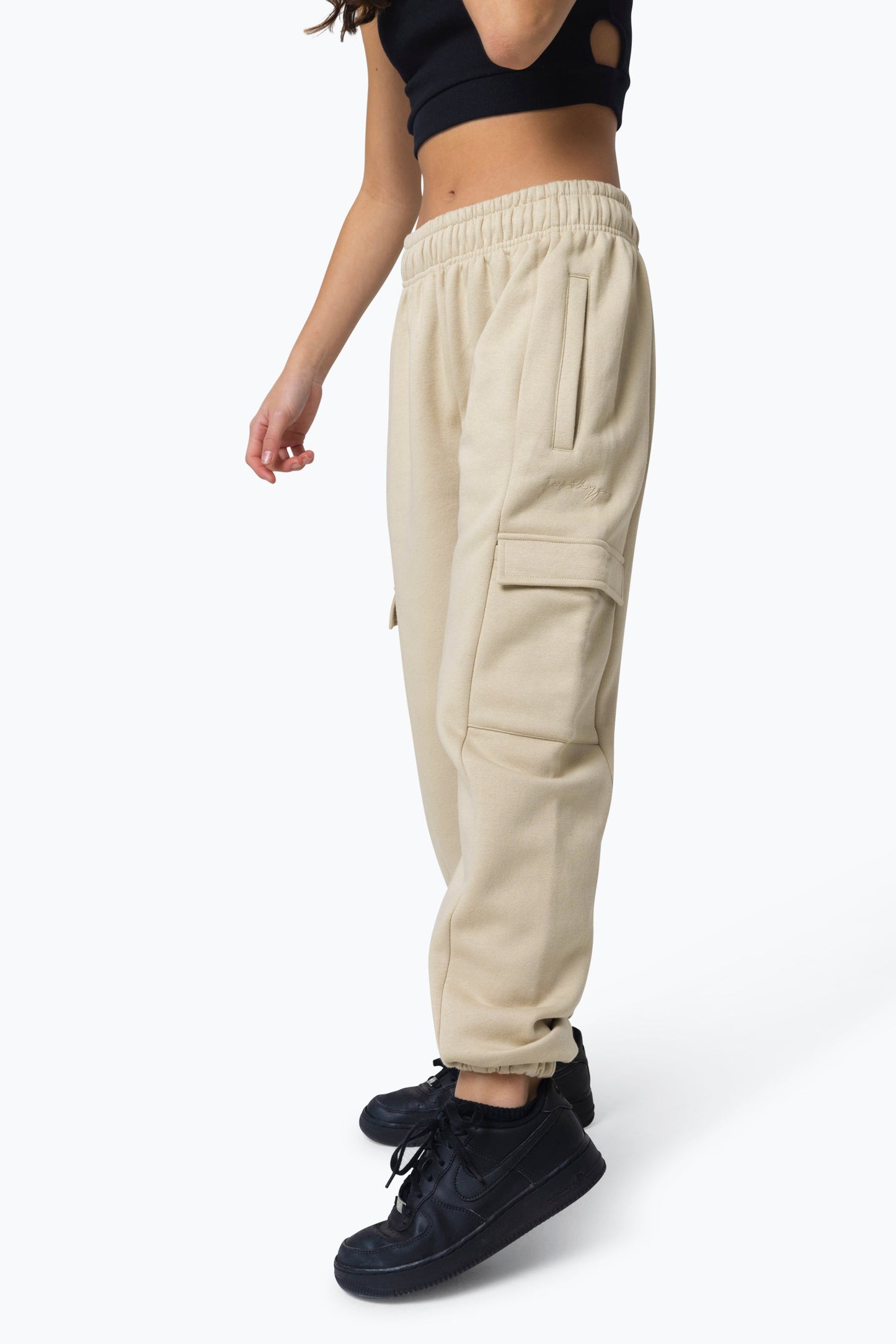 HYPE GIRLS BEIGE CARGO JOGGERS