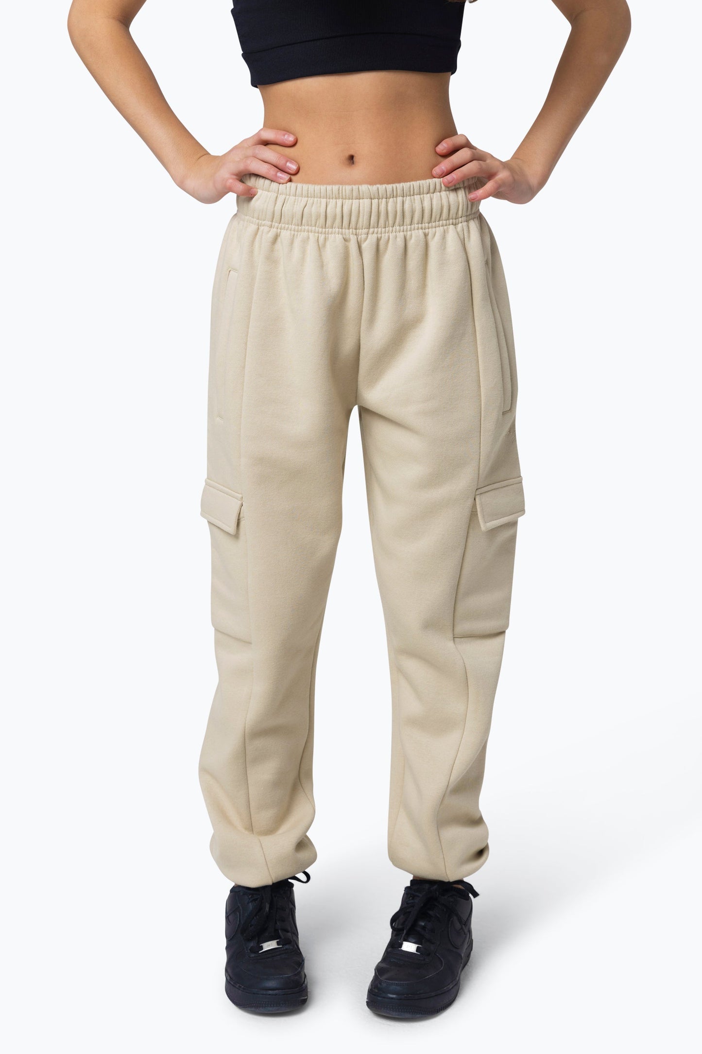 HYPE GIRLS BEIGE CARGO JOGGERS