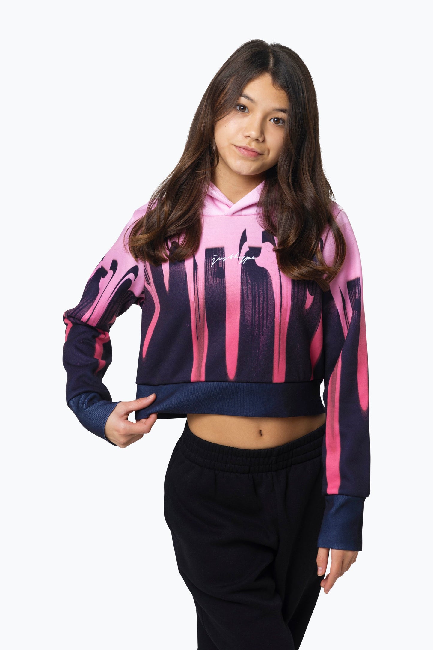 HYPE KIDS PINK DRIP HOODIE