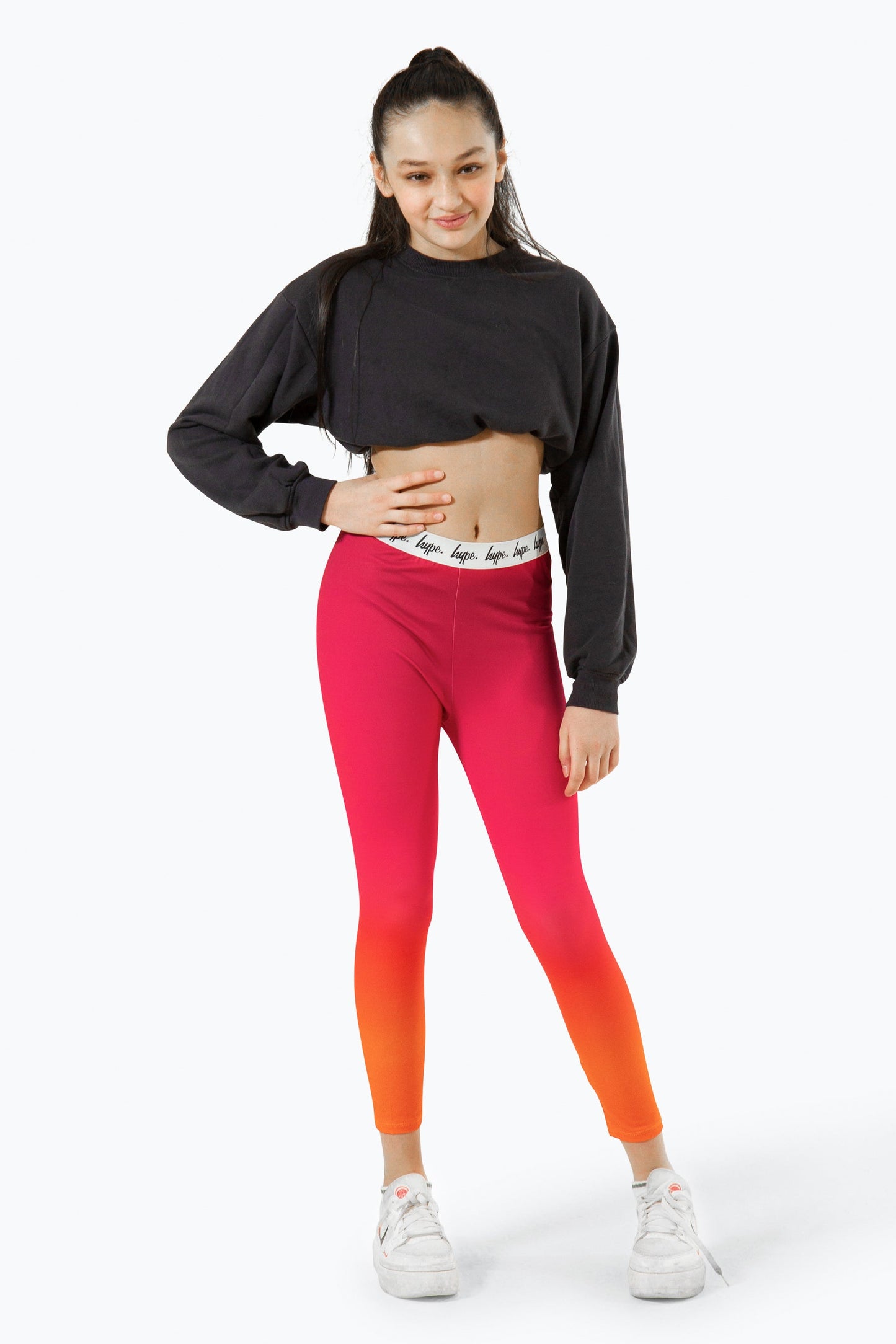 HYPE KIDS PINK TROPICAL FADE LEGGINGS