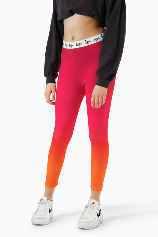 HYPE KIDS PINK TROPICAL FADE LEGGINGS