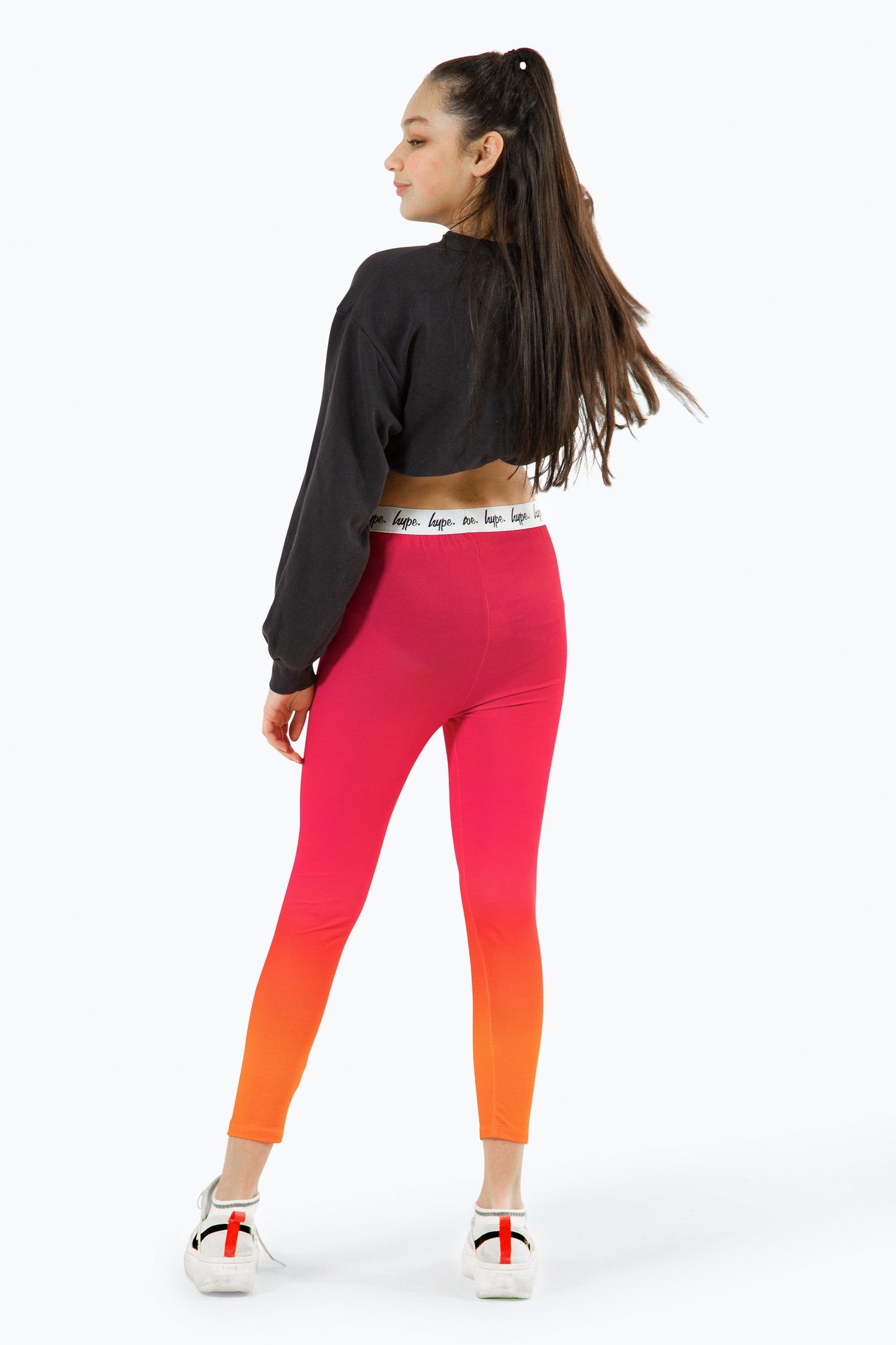 HYPE KIDS PINK TROPICAL FADE LEGGINGS