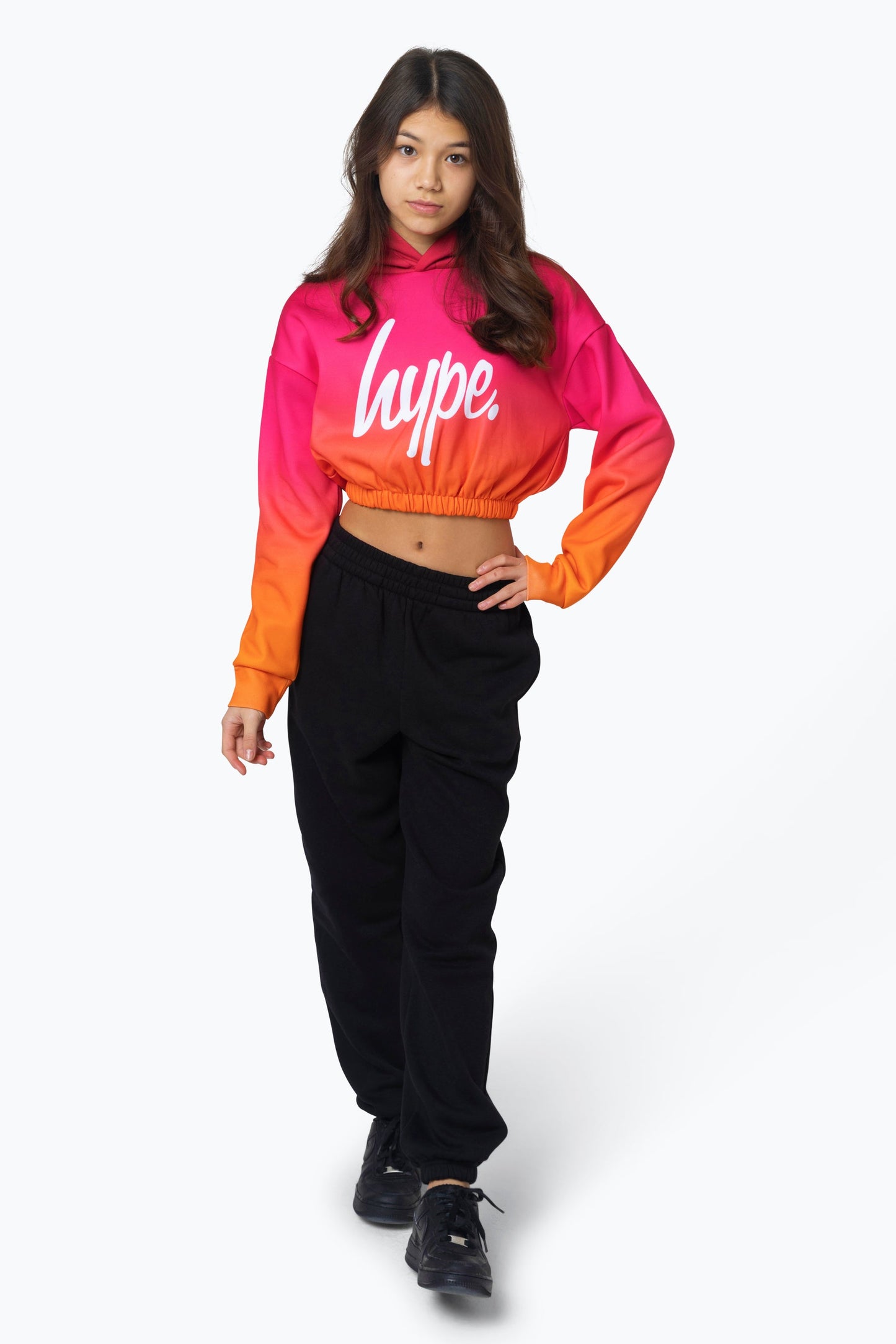 HYPE GIRLS ORANGE FADE HOODIE