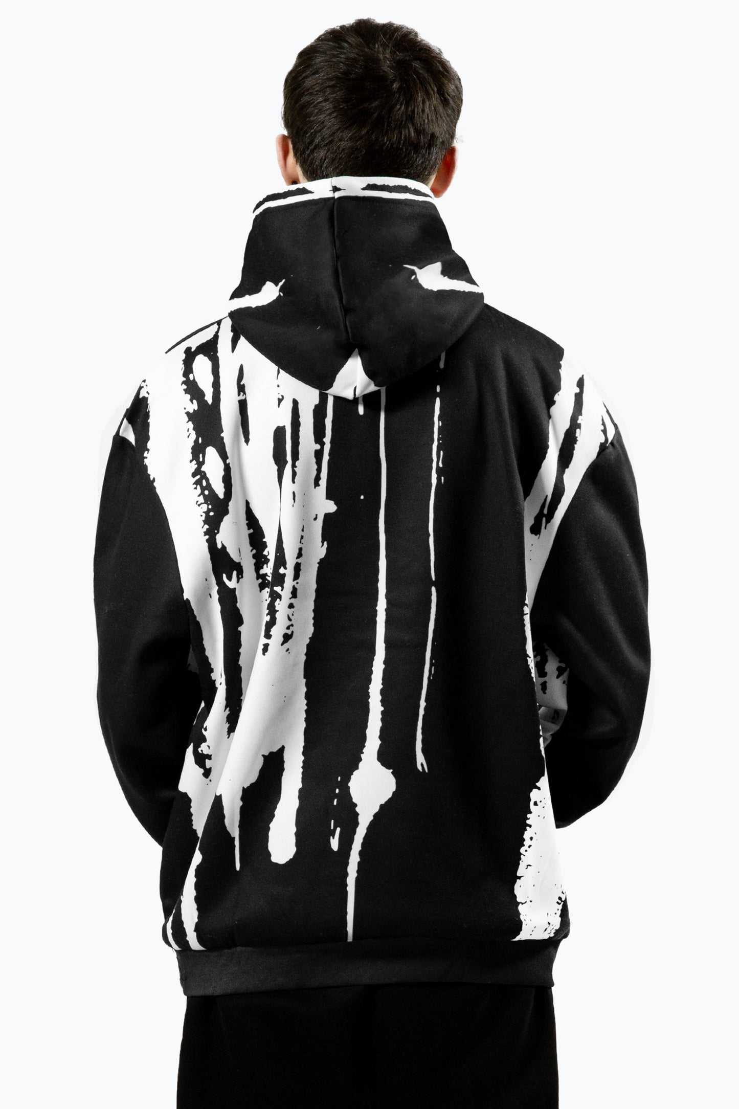 HYPE BOYS MULTI LAYERED EARTH SCRIPT HOODIE