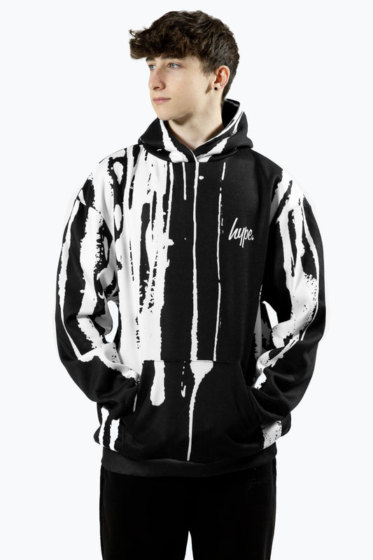 HYPE BOYS MULTI LAYERED EARTH SCRIPT HOODIE