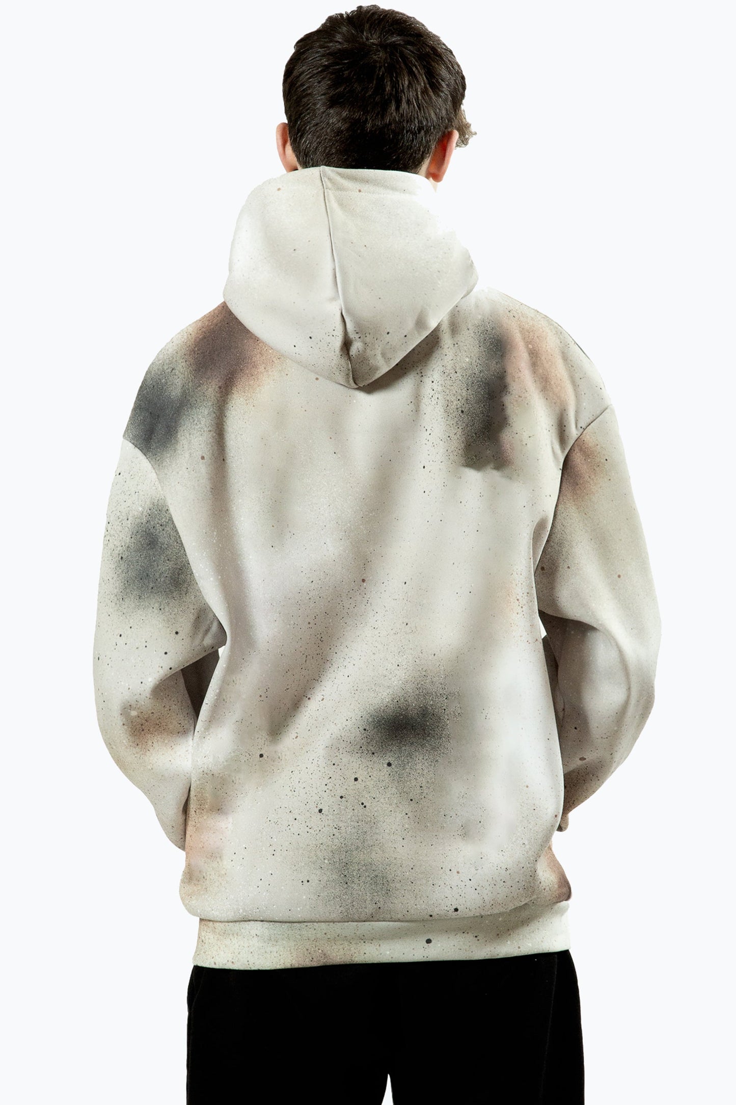 HYPE BOYS MULTI BLUE OVER SPRAY SCRIPT HOODIE