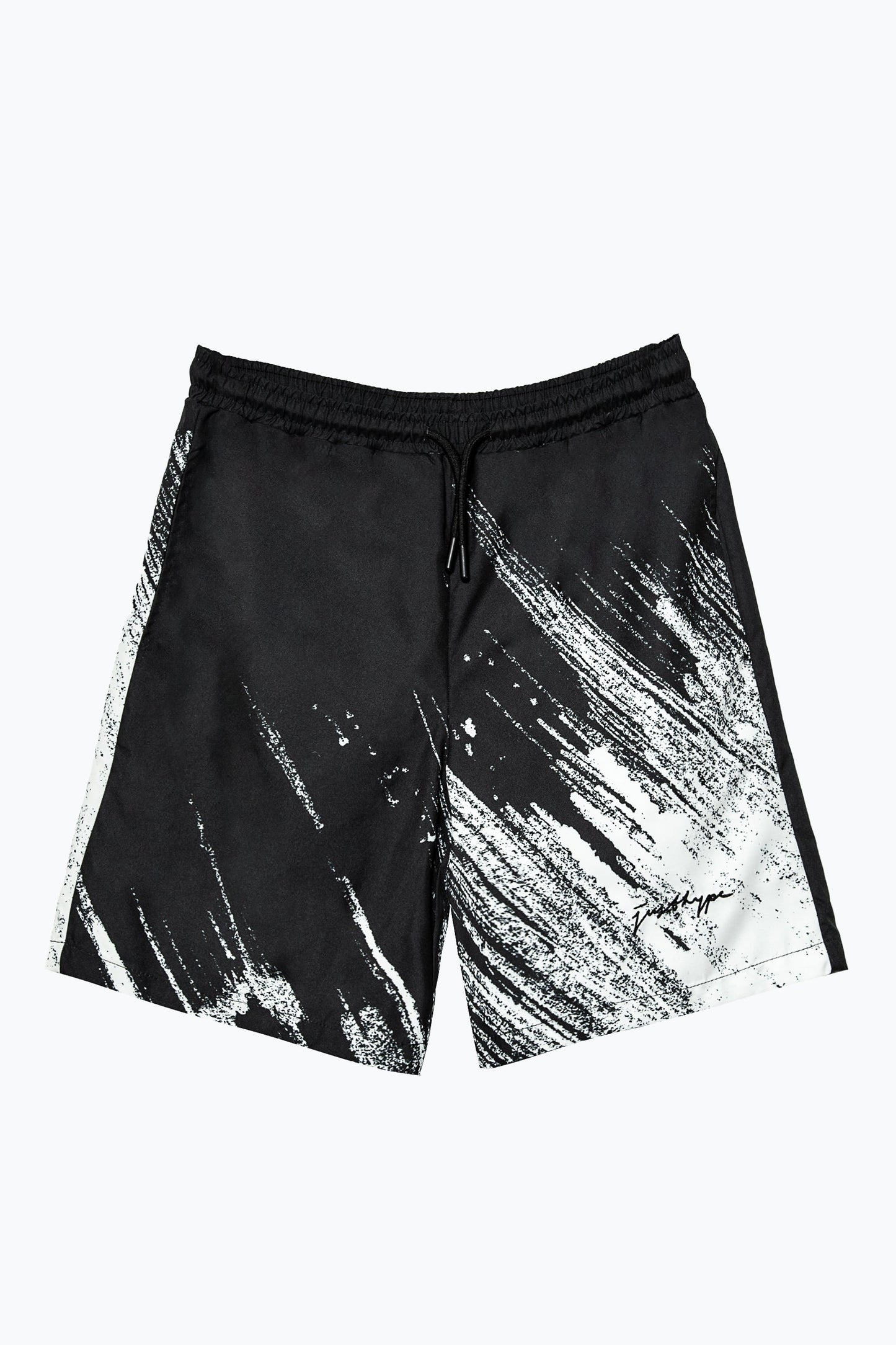 HYPE BOYS MULTI BLACK SCRATCH SCRIBBLE SWIM SHORTS