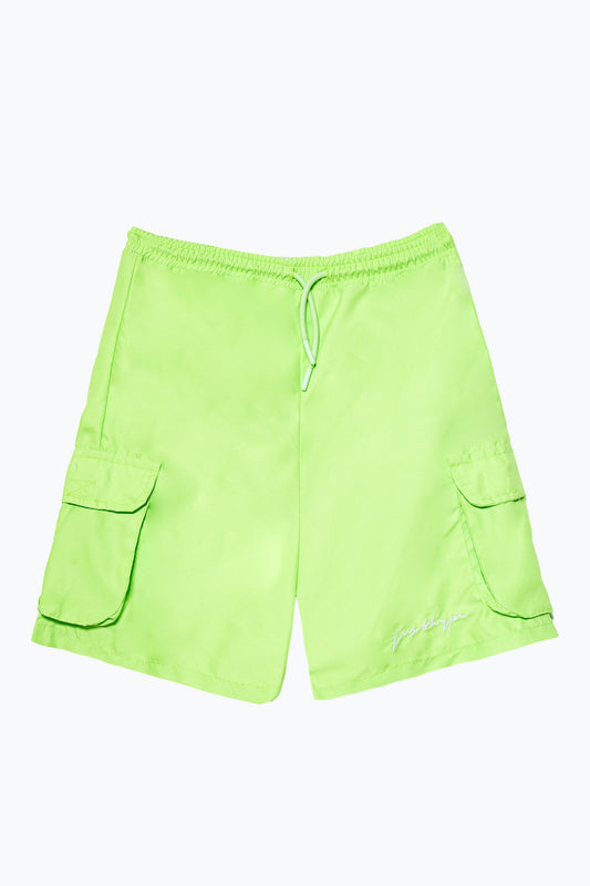 HYPE KIDS GREEN GREEN CARGO SWIM SHORTS