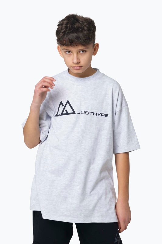 HYPE BOYS GREY MARL OUTDOOR T-SHIRT
