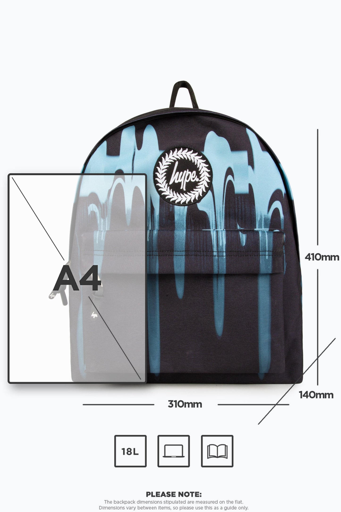 HYPE BOYS BLACK BLUE DRIPS BACKPACK