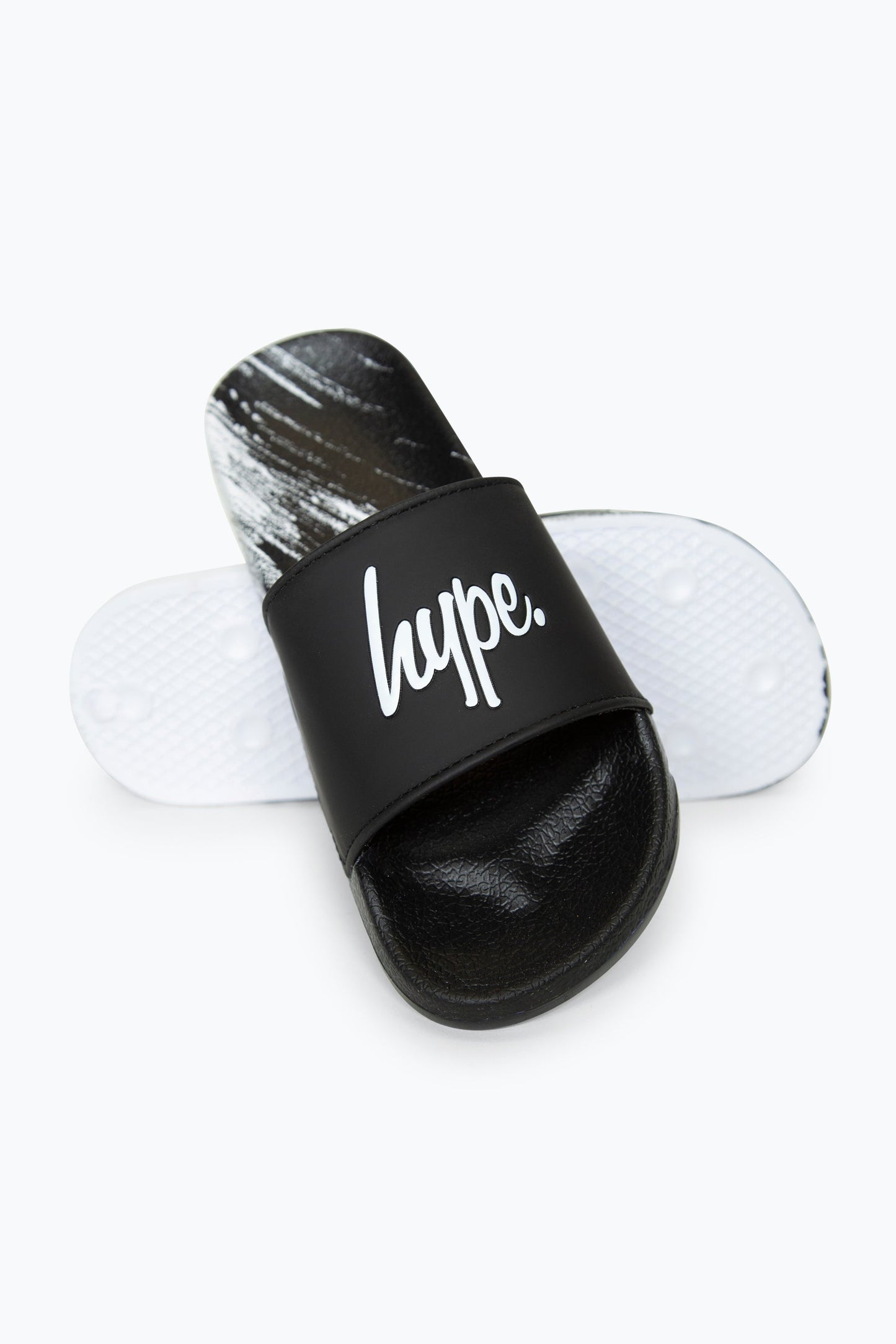 HYPE BOYS MULTI BLACK SCRATCH SCRIPT SLIDERS