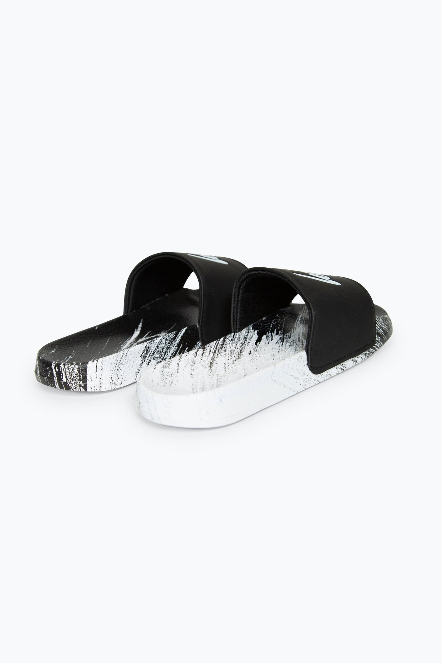 HYPE BOYS MULTI BLACK SCRATCH SCRIPT SLIDERS