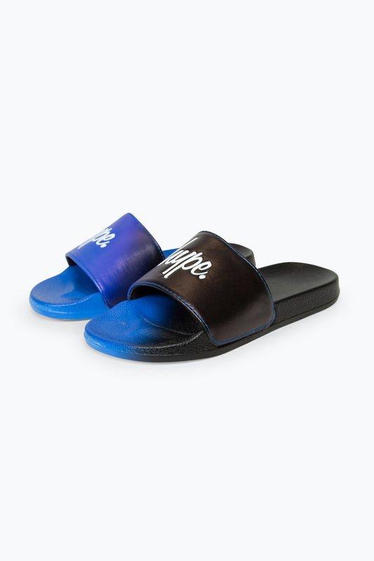 HYPE BOYS MULTI BLACK TO BLUE FADE SCRIPT SLIDERS