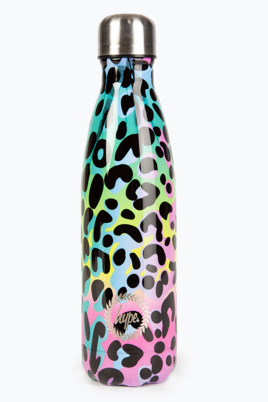 HYPE GIRLS MULTI BRIGHT LEOPARD WATER BOTTLE