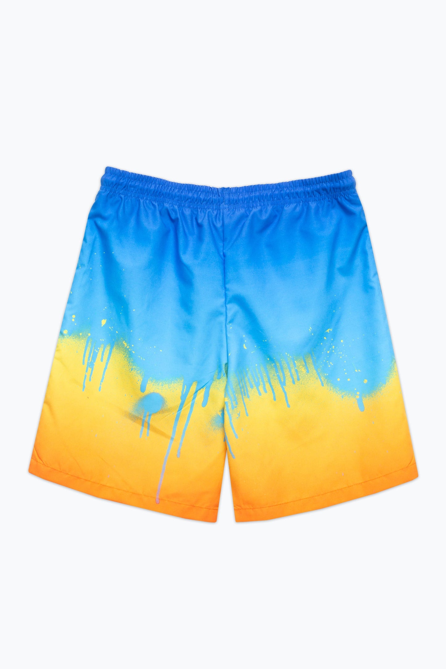 HYPE BOYS RED SUNSET DRIP SCRIPT SWIM SHORTS