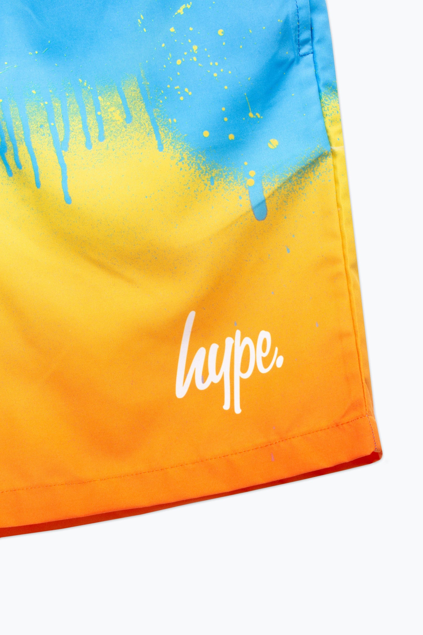 HYPE BOYS RED SUNSET DRIP SCRIPT SWIM SHORTS