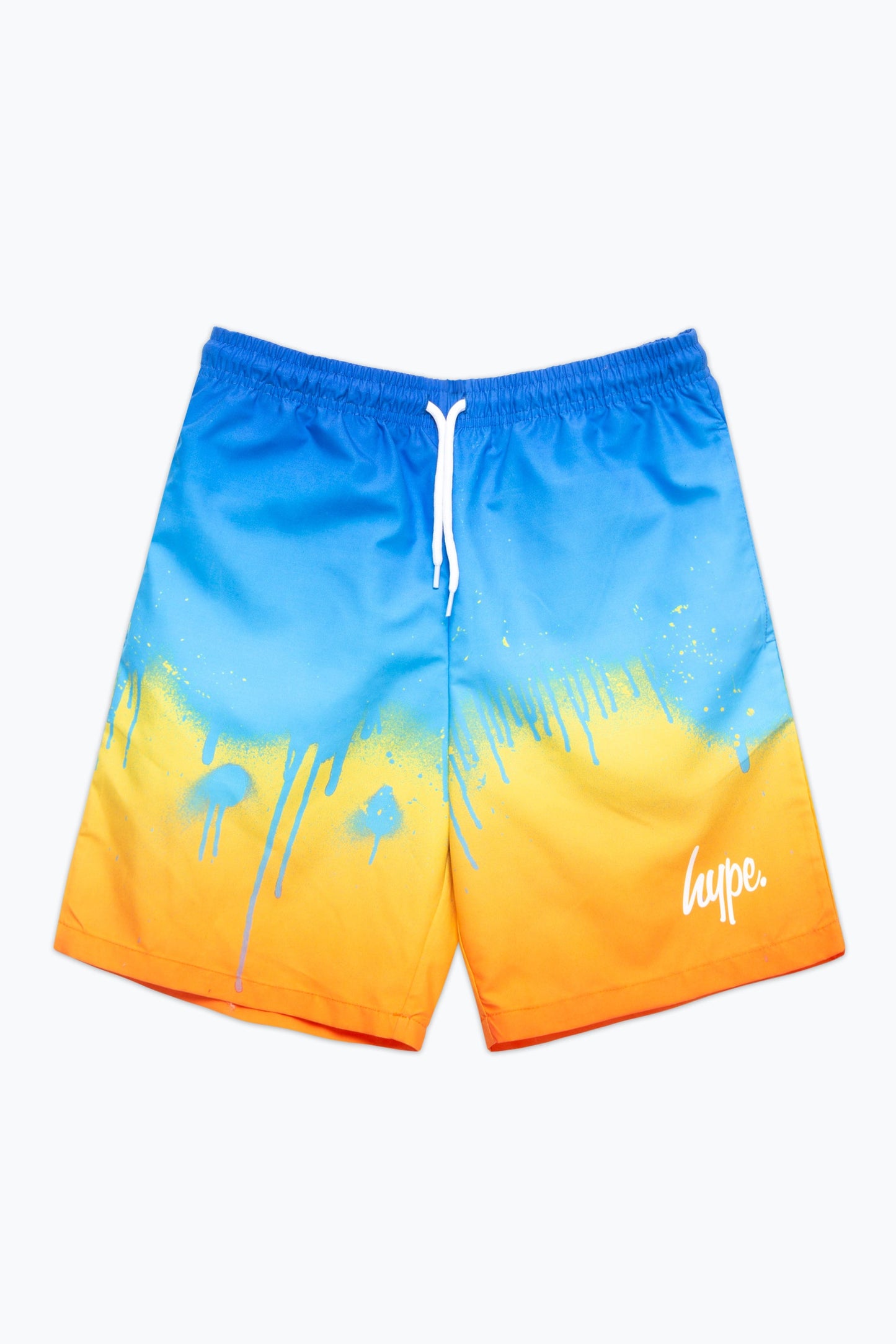 HYPE BOYS RED SUNSET DRIP SCRIPT SWIM SHORTS