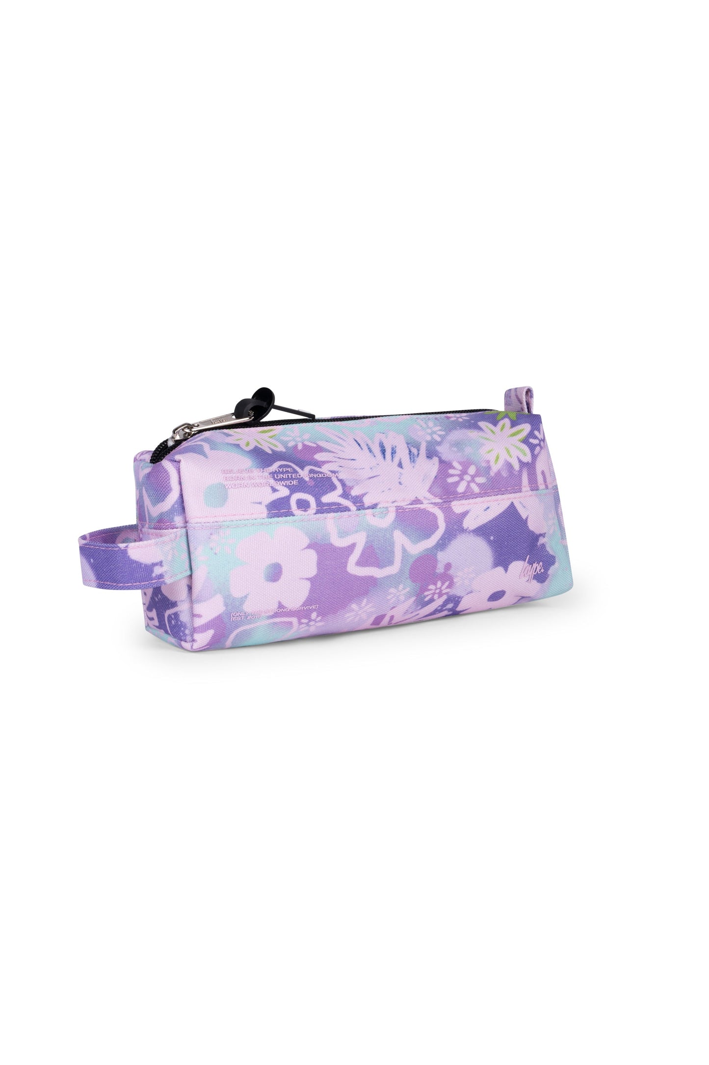 Hype Kids Purple Floral Doodle Pencil Case