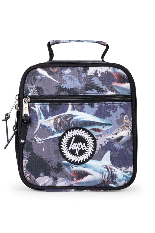 Hype Kids Grey Mech Sharks Lunch Box