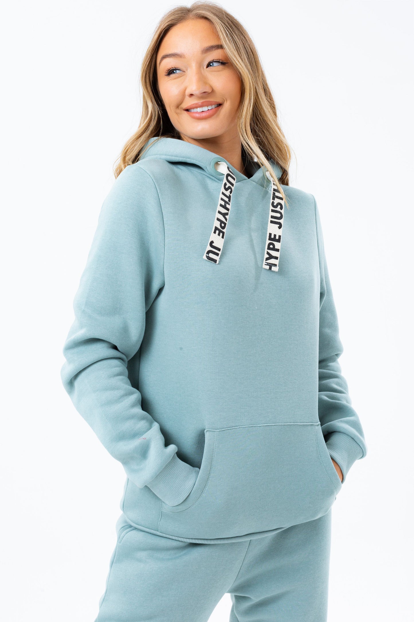 HYPE SAGE GREEN DRAWCORD WOMEN'S PULLOVER HOODIE