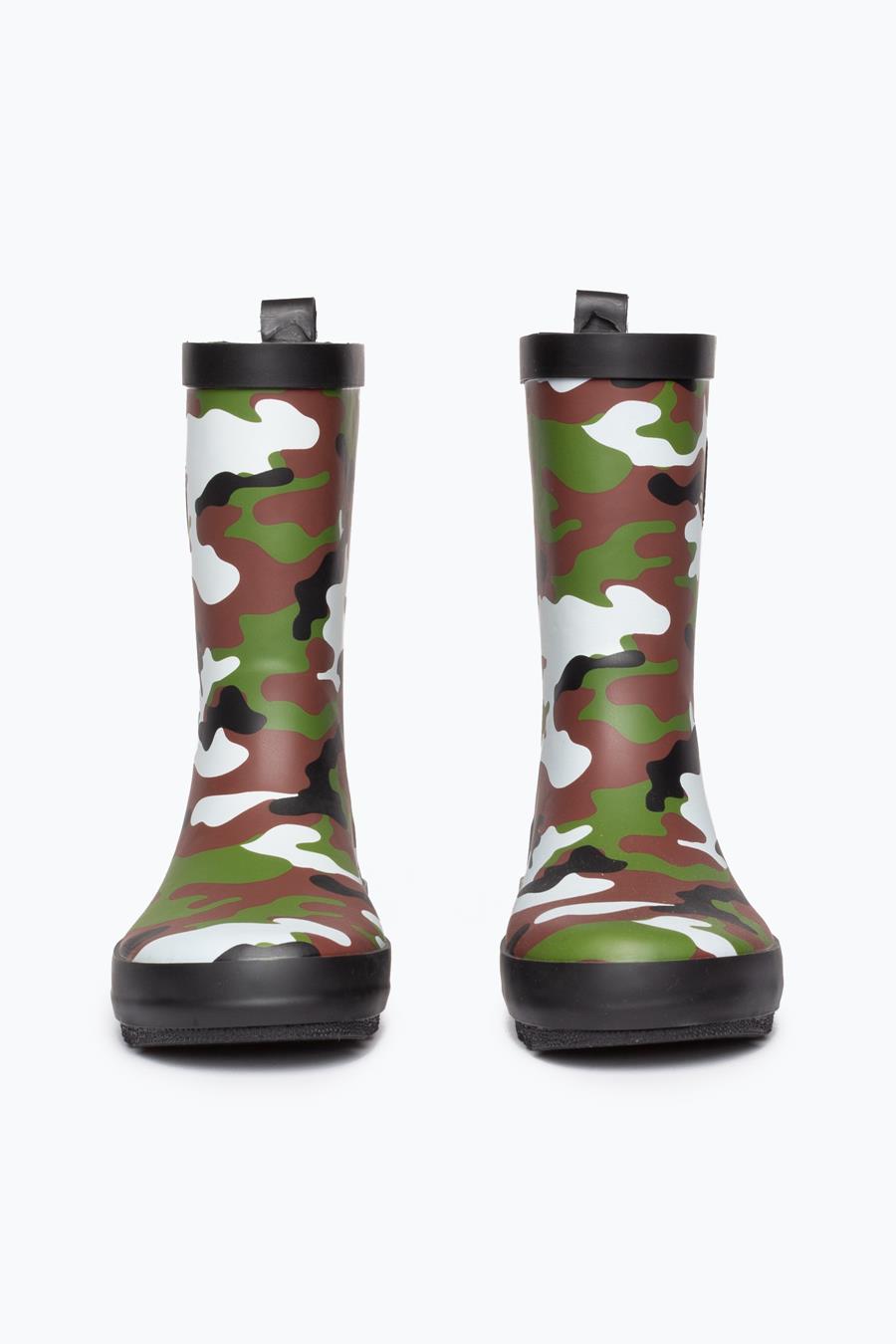 Hype Green Camo Kids Wellies