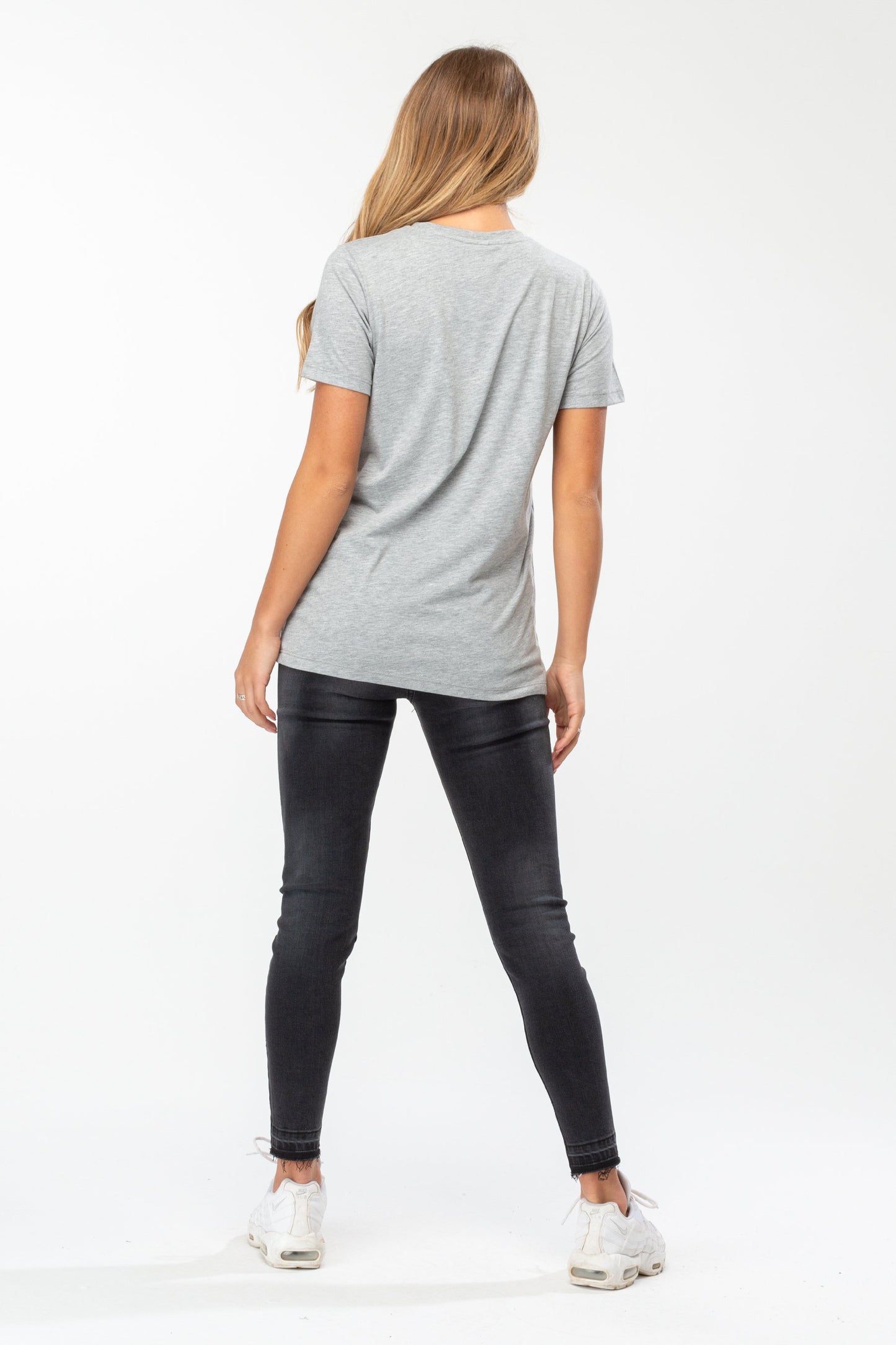 Hype Grey White Script Womens T-Shirt