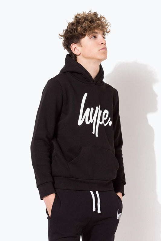 Hype Black Script Kids Pullover Hoodie