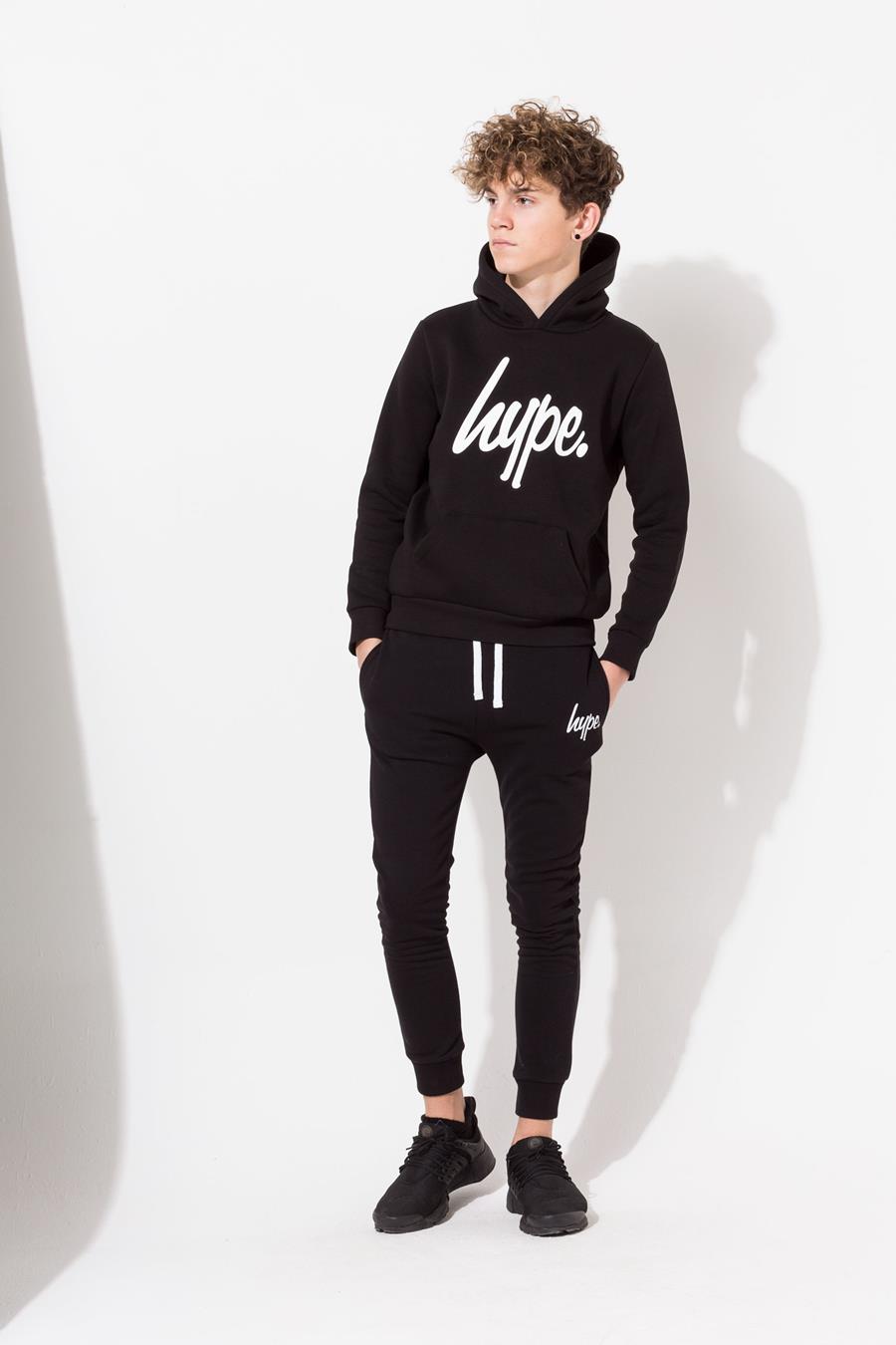 Hype Black Script Kids Pullover Hoodie