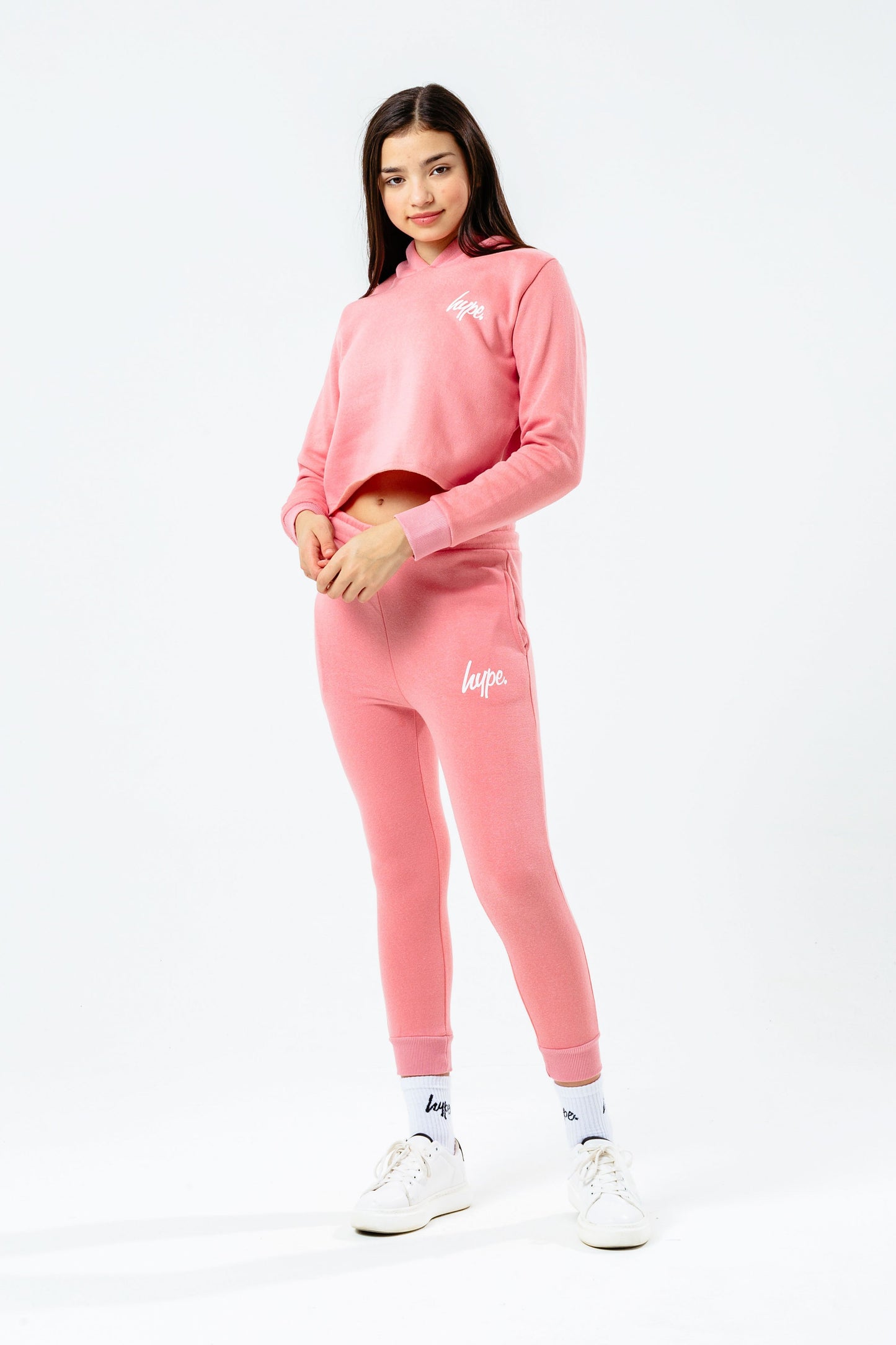HYPE PINK GIRLS CROP TRACKSUIT