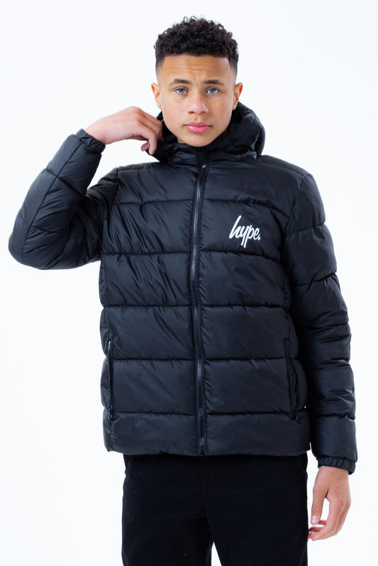 HYPE BLACK BOYS HOODED PUFFER JACKET