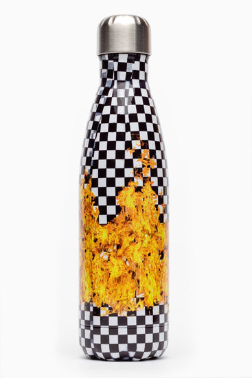 Hype Orange Flame Metal Reusable Bottle