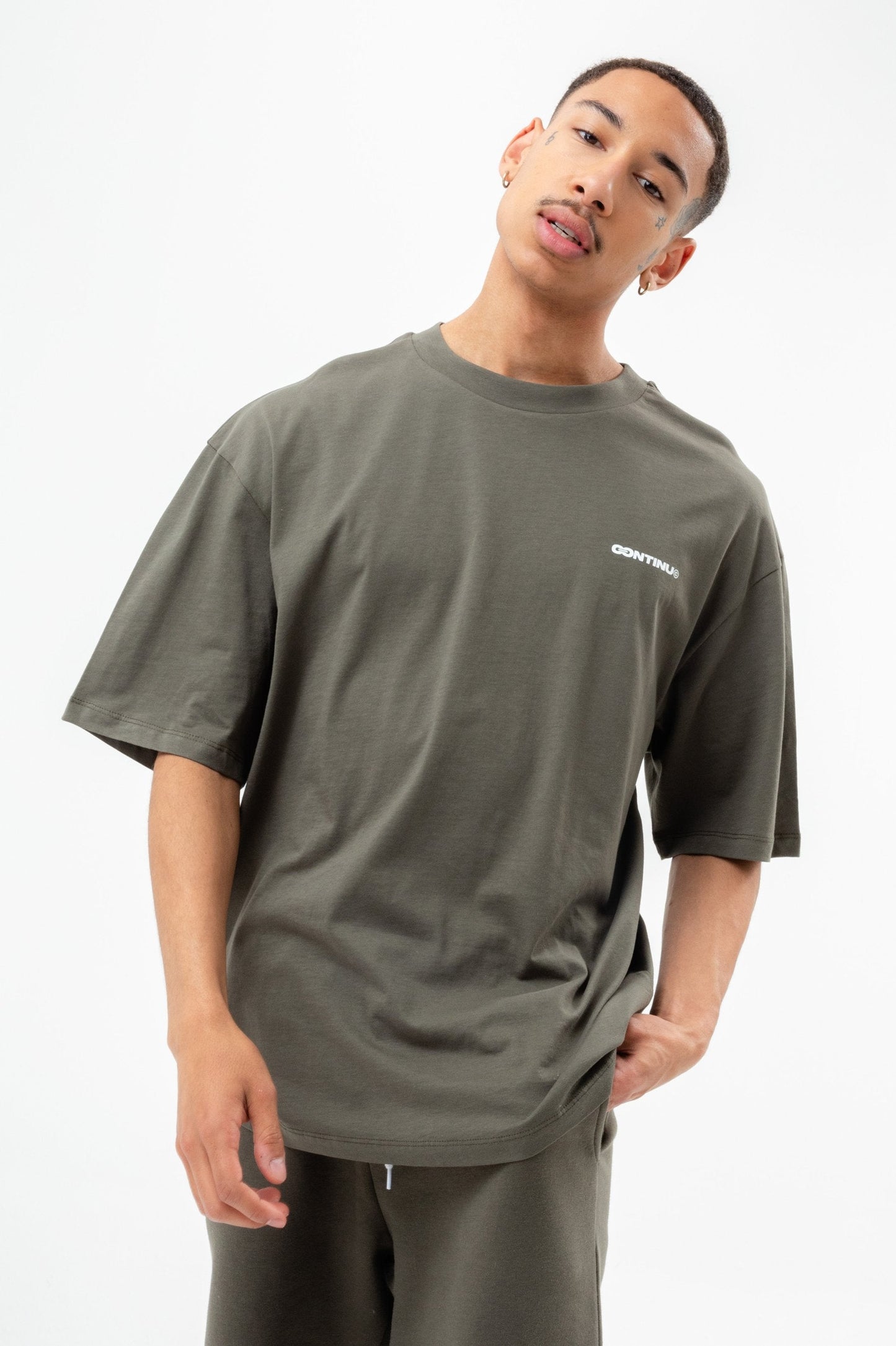 CONTINU8 KHAKI OVERSIZED T-SHIRT