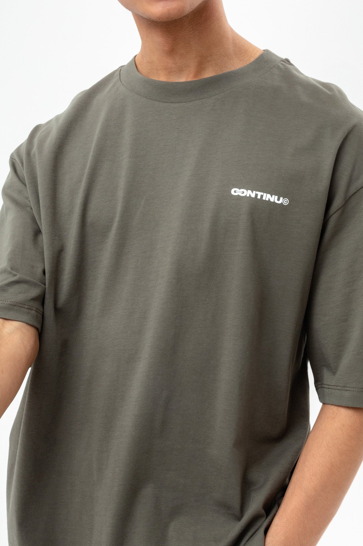 CONTINU8 KHAKI OVERSIZED T-SHIRT