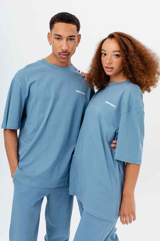 CONTINU8 BLUE OVERSIZED T-SHIRT