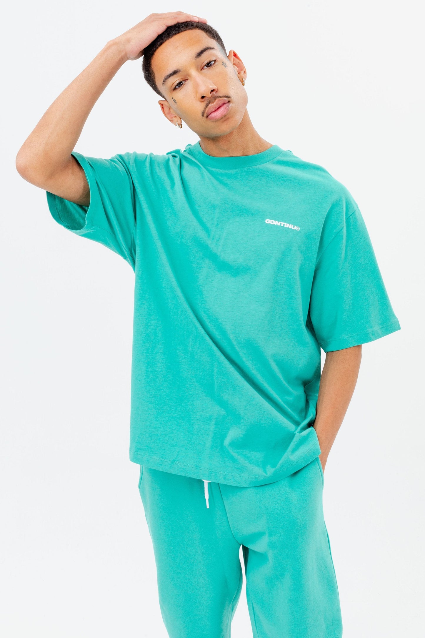 CONTINU8 TURQUOISE OVERSIZED T-SHIRT