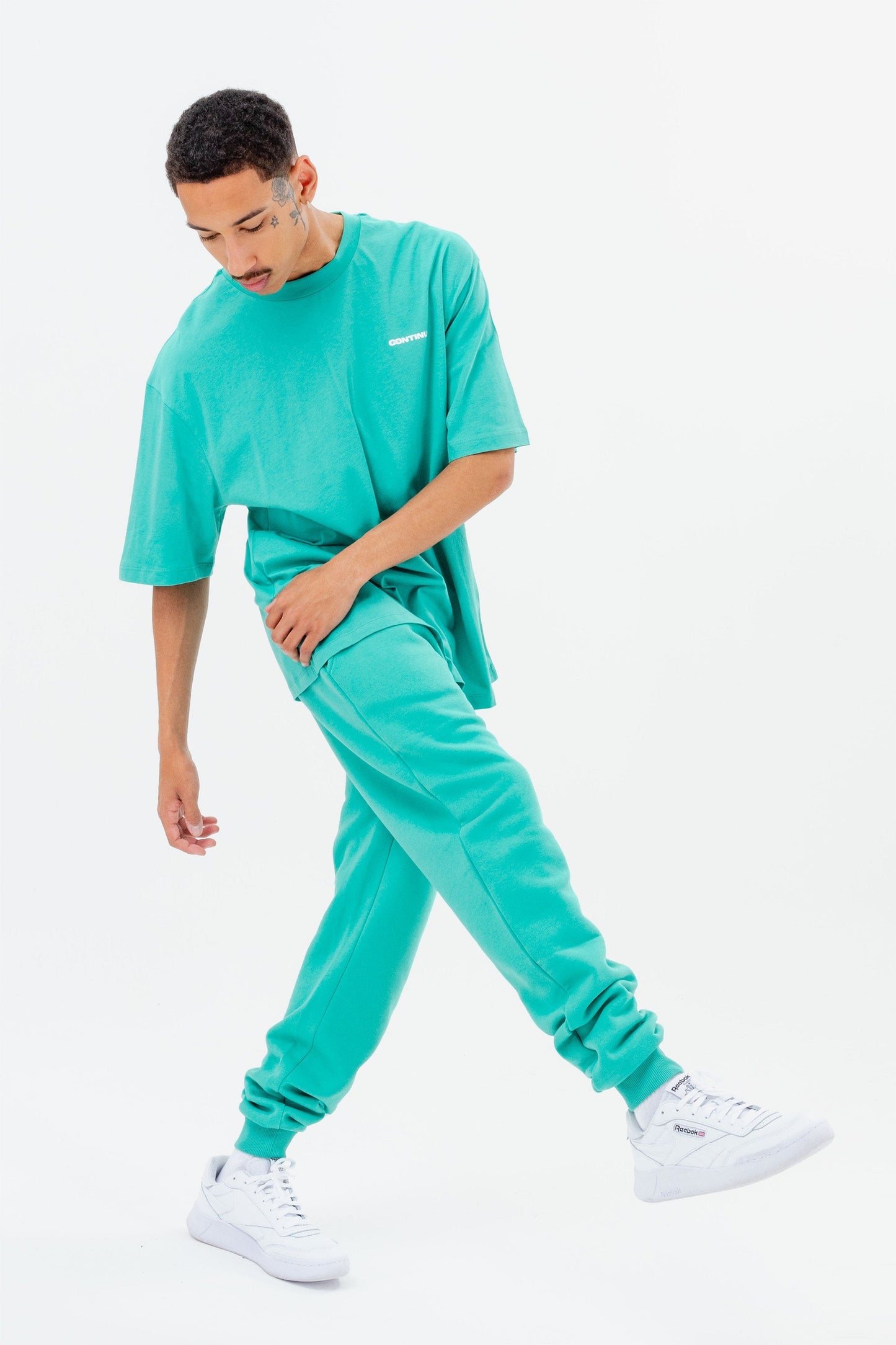 CONTINU8 TURQUOISE OVERSIZED T-SHIRT